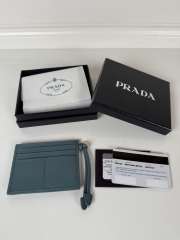 Uubags Prada leather card holder in blue 11.2x8.5cm - 3