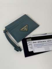 Uubags Prada leather card holder in blue 11.2x8.5cm - 4