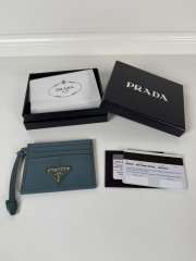 Uubags Prada leather card holder in blue 11.2x8.5cm - 6