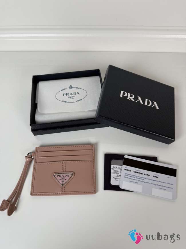 Uubags Prada leather card holder in rosy blush 11.2x8.5cm - 1