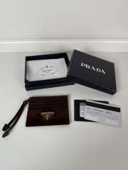 Uubags Prada leather card holder in dark chocolate 11.2x8.5cm - 1