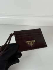 Uubags Prada leather card holder in dark chocolate 11.2x8.5cm - 4