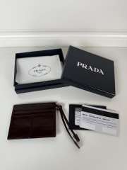 Uubags Prada leather card holder in dark chocolate 11.2x8.5cm - 3