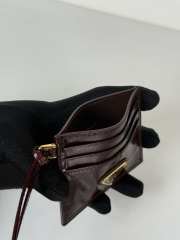 Uubags Prada leather card holder in dark chocolate 11.2x8.5cm - 2