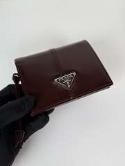 Uubags Prada small leather wallet in dark brown 8.5x10cm - 6