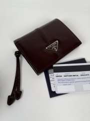 Uubags Prada small leather wallet in dark brown 8.5x10cm - 4