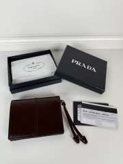 Uubags Prada small leather wallet in dark brown 8.5x10cm - 2