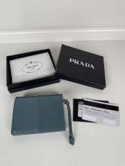 Uubags Prada small leather wallet in blue 8.5x10cm - 5
