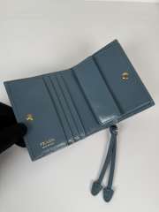 Uubags Prada small leather wallet in blue 8.5x10cm - 4