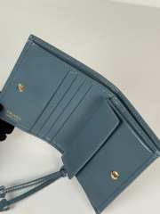 Uubags Prada small leather wallet in blue 8.5x10cm - 3