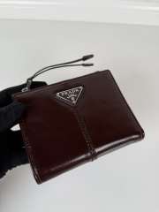 Uubags Prada Soft Look Leather Wallet In Dark Brown 10x8.5cm - 6