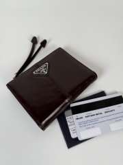 Uubags Prada Soft Look Leather Wallet In Dark Brown 10x8.5cm - 4