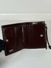 Uubags Prada Soft Look Leather Wallet In Dark Brown 10x8.5cm - 3