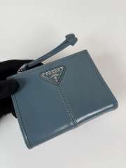Uubags Prada Soft Look Leather Wallet In Blue 10x8.5cm - 6