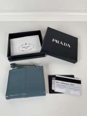 Uubags Prada Soft Look Leather Wallet In Blue 10x8.5cm - 5