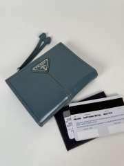 Uubags Prada Soft Look Leather Wallet In Blue 10x8.5cm - 4
