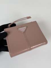 Uubags Prada Soft Look Leather Wallet In Rosy Blush 10x8.5cm - 3