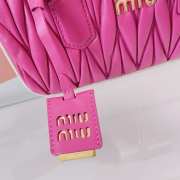 Uubags Miu Miu Arcadie matelassé nappa leather bag in pink 22x10.5x7.5cm - 3