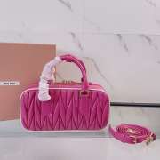 Uubags Miu Miu Arcadie matelassé nappa leather bag in pink 22x10.5x7.5cm - 4