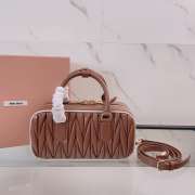 Uubags Miu Miu Arcadie matelassé nappa leather bag in brown 22x10.5x7.5cm - 6