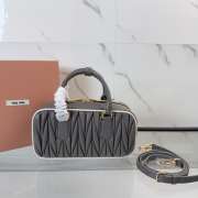 Uubags Miu Miu Arcadie matelassé nappa leather bag in grey 22x10.5x7.5cm - 5