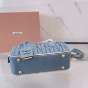 Uubags Miu Miu Arcadie matelassé nappa leather bag in blue 22x10.5x7.5cm - 6