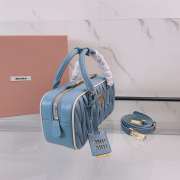 Uubags Miu Miu Arcadie matelassé nappa leather bag in blue 22x10.5x7.5cm - 3
