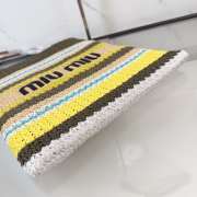 Uubags Miu Miu Raffia-effect woven tote bag lemon yellow/natural 32x41cm - 4