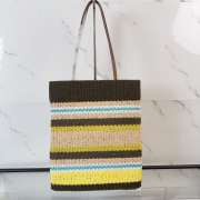 Uubags Miu Miu Raffia-effect woven tote bag lemon yellow/natural 32x41cm - 2