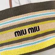 Uubags Miu Miu Raffia-effect woven tote bag lemon yellow/natural 40x34x16cm - 4