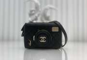 Uubags Chanel Black Lambskin Light Gold Camera Bag 11.5x16x6cm - 1