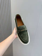 Uubags Versace Men's Giuliano Suede Loafers In Green - 4