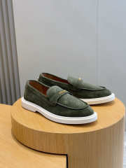 Uubags Versace Men's Giuliano Suede Loafers In Green - 3
