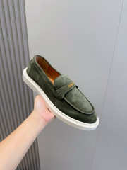 Uubags Versace Men's Giuliano Suede Loafers In Green - 2