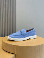 Uubags Versace Men's Giuliano Suede Loafers In Blue - 6