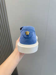 Uubags Versace Men's Giuliano Suede Loafers In Blue - 5
