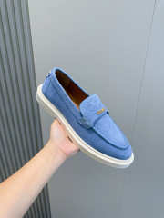 Uubags Versace Men's Giuliano Suede Loafers In Blue - 3