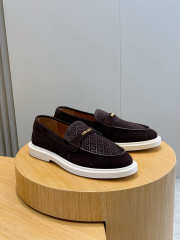 Uubags Versace Men's Giuliano Suede Loafers In Dark Brown - 2