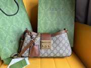 Uubags Gucci Padlock small beige and ebony GG Supreme canvas bag 26.5x13.5x4.5cm - 1