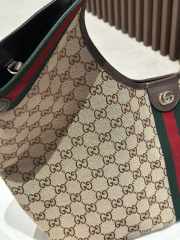 Uubags Gucci Giglio large tote bag beige and dark brown GG canvas 60x47x16cm - 4