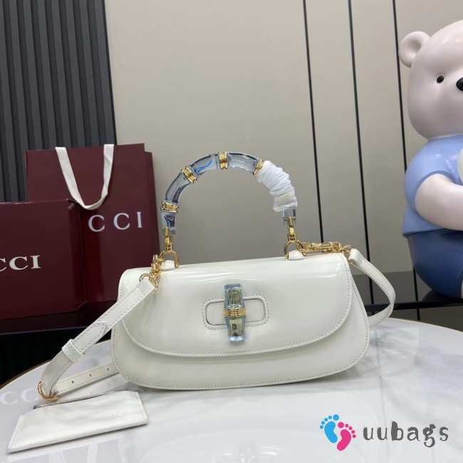 Uubags Gucci Bamboo Diva medium bag in white 26.6x13x8cm - 1