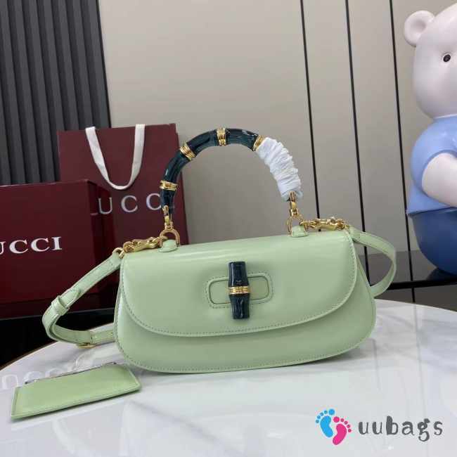 Uubags Gucci Bamboo Diva medium bag in avocado green 26.6x13x8cm - 1