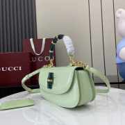 Uubags Gucci Bamboo Diva medium bag in avocado green 26.6x13x8cm - 3