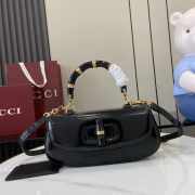 Uubags Gucci Bamboo Diva medium bag in black shiny leather 26.6x13x8cm - 1