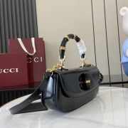Uubags Gucci Bamboo Diva medium bag in black shiny leather 26.6x13x8cm - 5