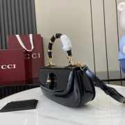 Uubags Gucci Bamboo Diva medium bag in black shiny leather 26.6x13x8cm - 3