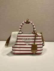 Uubags Prada Jardinière striped cotton canvas mini-bag in yellow/red 22x15x13cm - 1