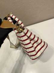 Uubags Prada Jardinière striped cotton canvas mini-bag in yellow/red 22x15x13cm - 5
