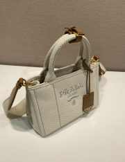 Uubags Prada Jardinière linen blend mini-bag in natural 22x15x13cm - 6