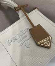 Uubags Prada Jardinière linen blend mini-bag in natural 22x15x13cm - 4